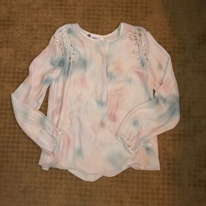 Tie-dye long sleeve blouse